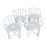 4 iron garden chairs 1900