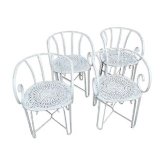 4 iron garden chairs 1900