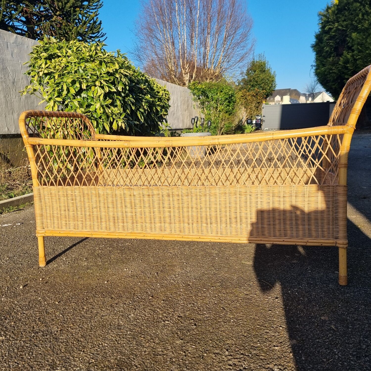 Rattan baby bed, cradle from 1970