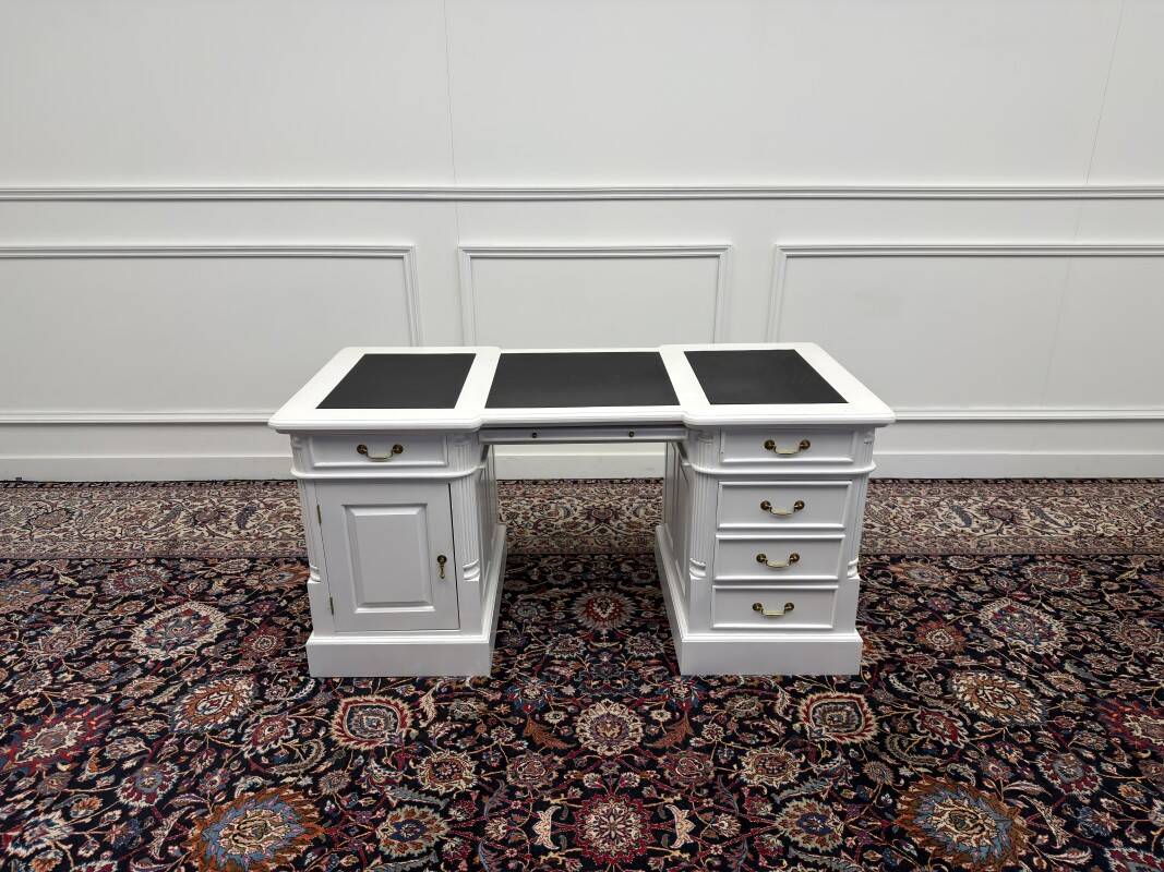 Classic English White Chesterfield Desk