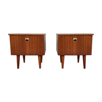 Paire de tables de chevet en teck 1950/1960