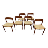 6 chaises Niels Otto Moller modéle 75