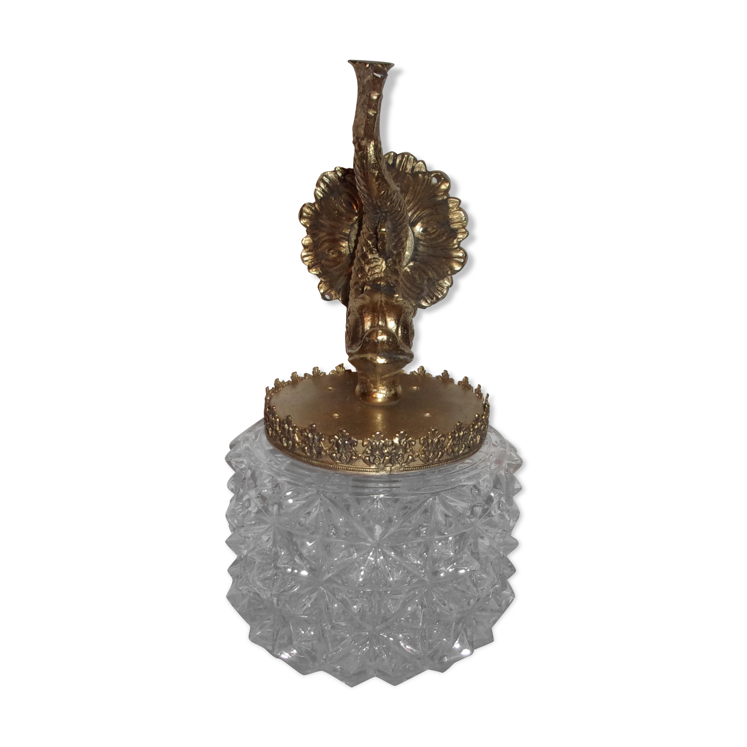 Wall lamp ingsened brass glass fish 1950/1960