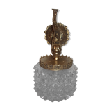 Wall lamp ingsened brass glass fish 1950/1960