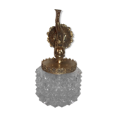 Wall lamp ingsened brass glass fish 1950/1960