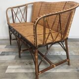 Woven rattan sofa