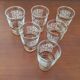 Set of 6 glasses decorations in relief arabesques white edges gilded - vintage