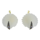 Pair of shell wall lights in glass and gold-plated metal. 1980s