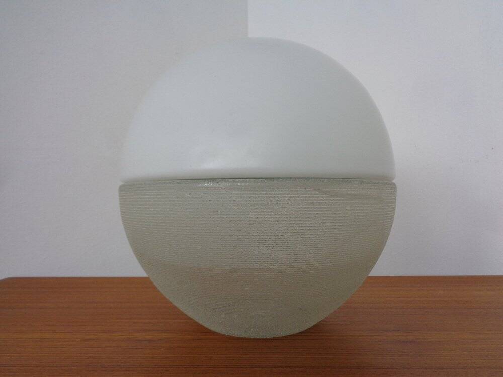 Two-Piece Opal Glass Table Ball Lamp, Italy, 1960s