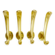 Set of four mid-century golden wall hooks, Austria, Vienna, 1950s.