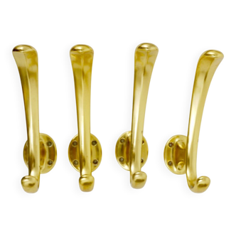 Set of four mid-century golden wall hooks, Austria, Vienna, 1950s.