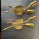 Pair of danish  mcm brass wall lamps sconces by fog & mørup
