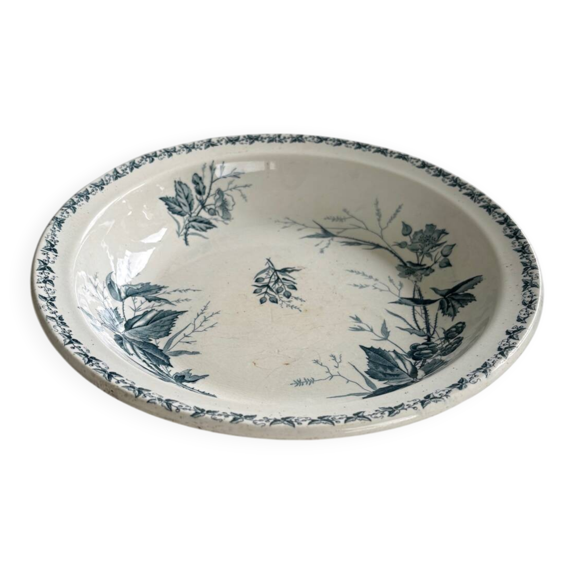 Old Badonviller ironstone salad bowl - Mûre model, early 20th century