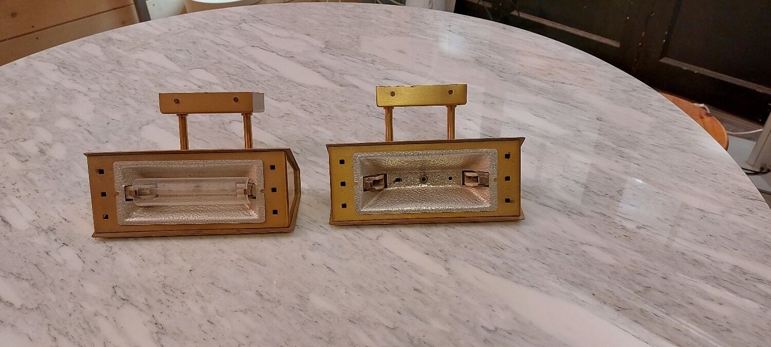 Pair of brass sconces