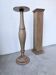 Pair of wooden column side tables from the 1950s.