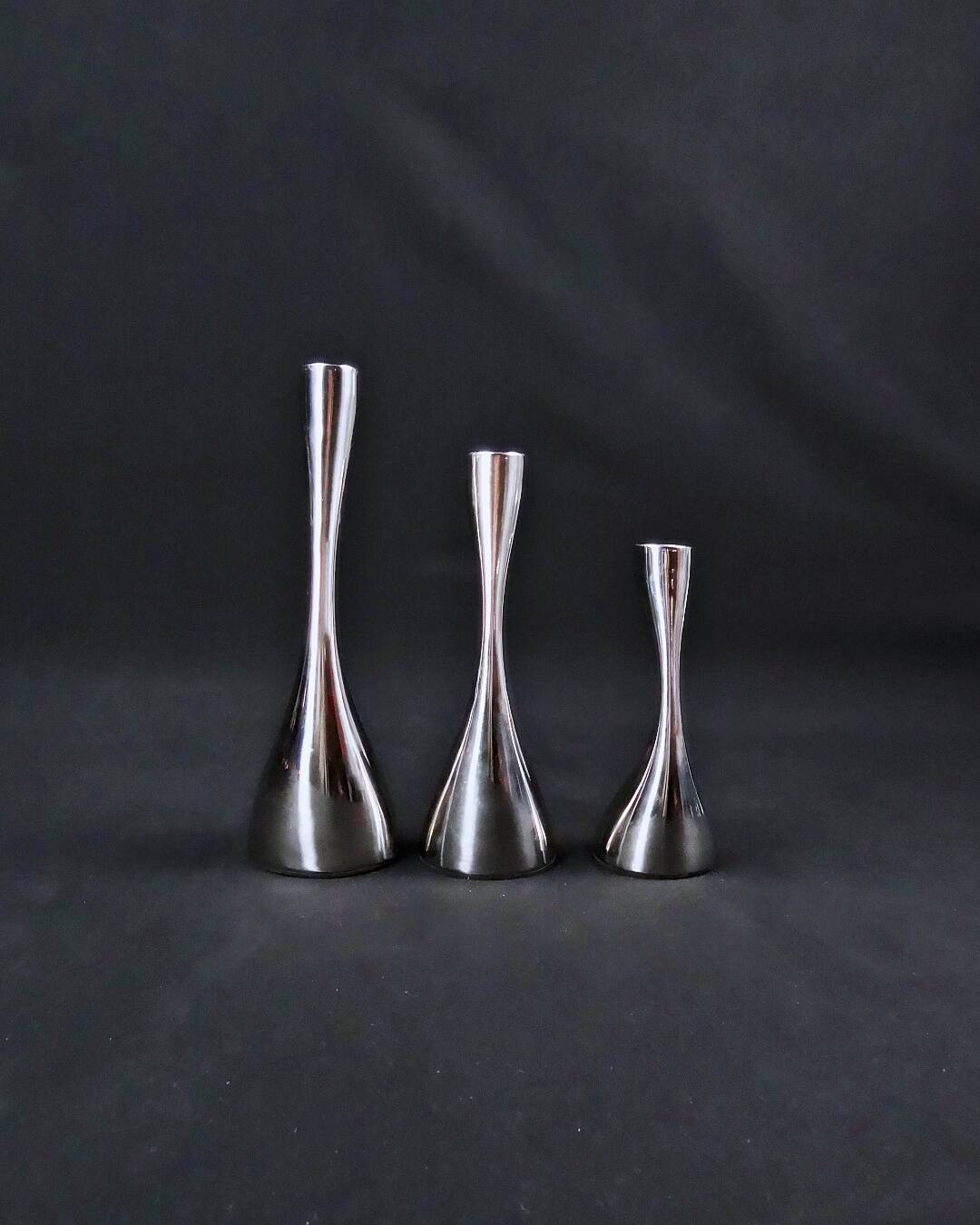 Scandinavian steel candle holders by Design by Mencke & Vagnby Nuance Vintage