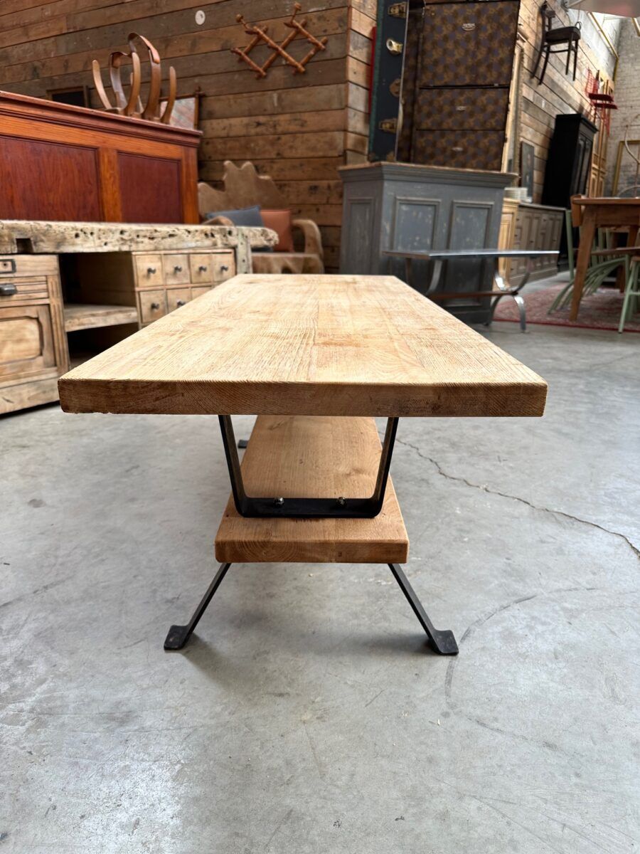 Table basse bois et fer forgé