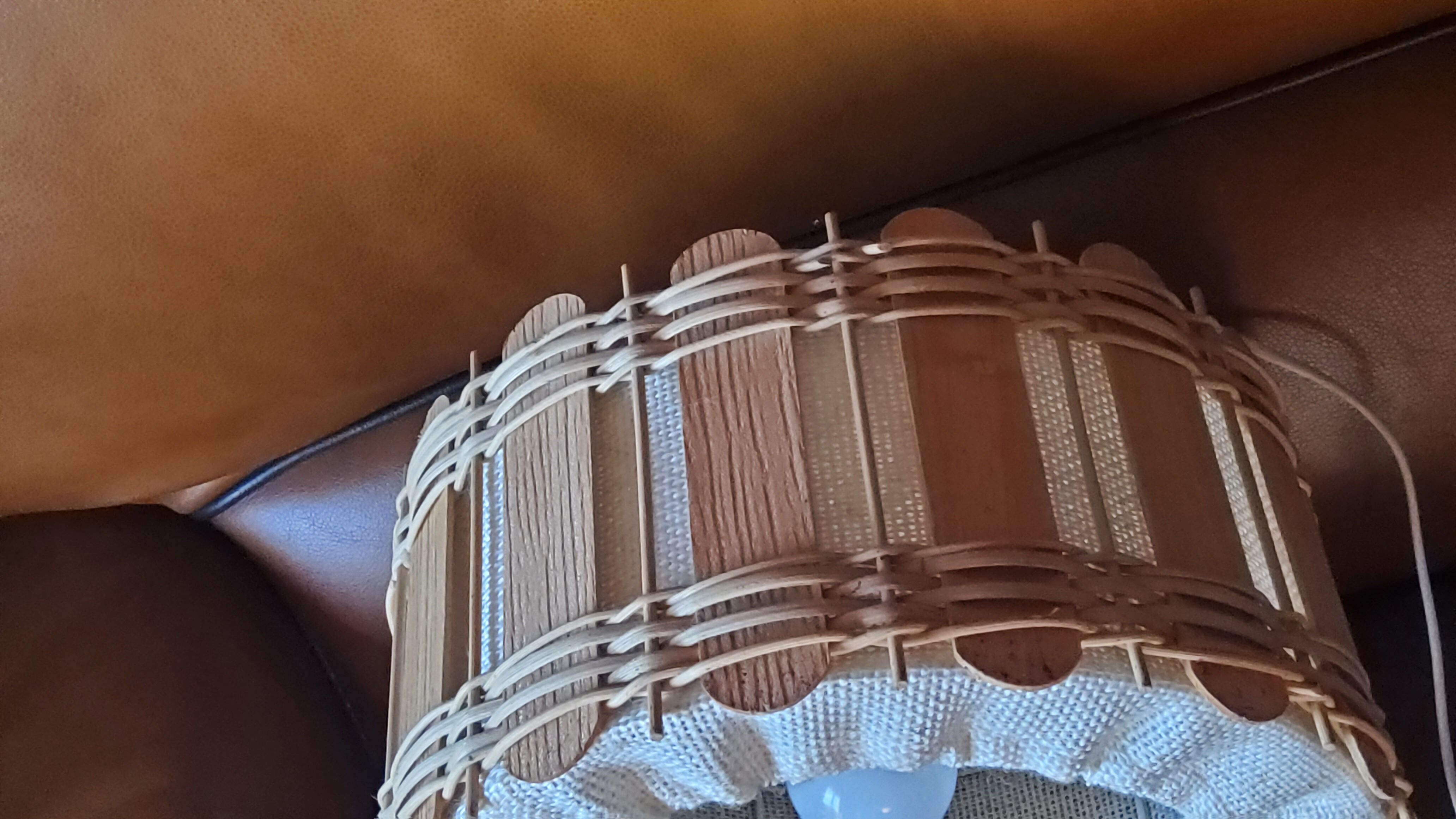 70s suspension in rattan and Scandinavian style fabrics