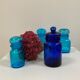 Bocal vintage en verre bleu cobalt
