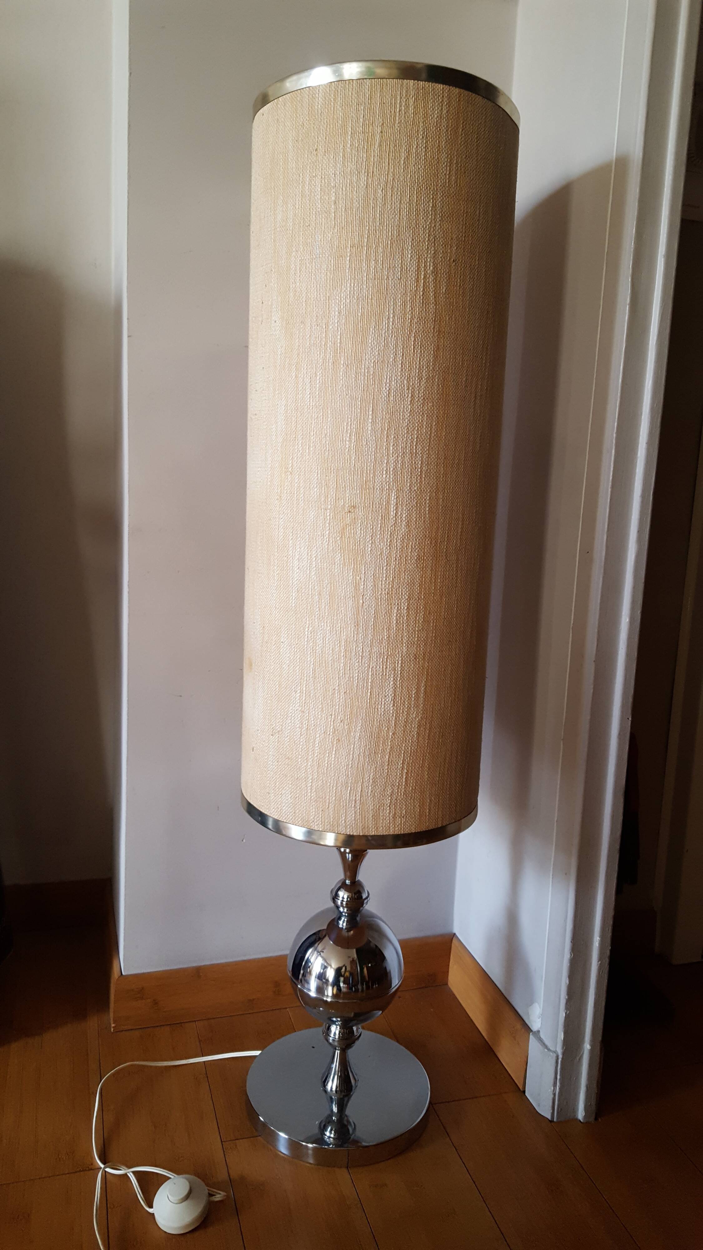 Vintage chrome lamppost from the 70s with its dayof