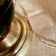Lamp from the early 1900s, fabric cable, cotton shade.
