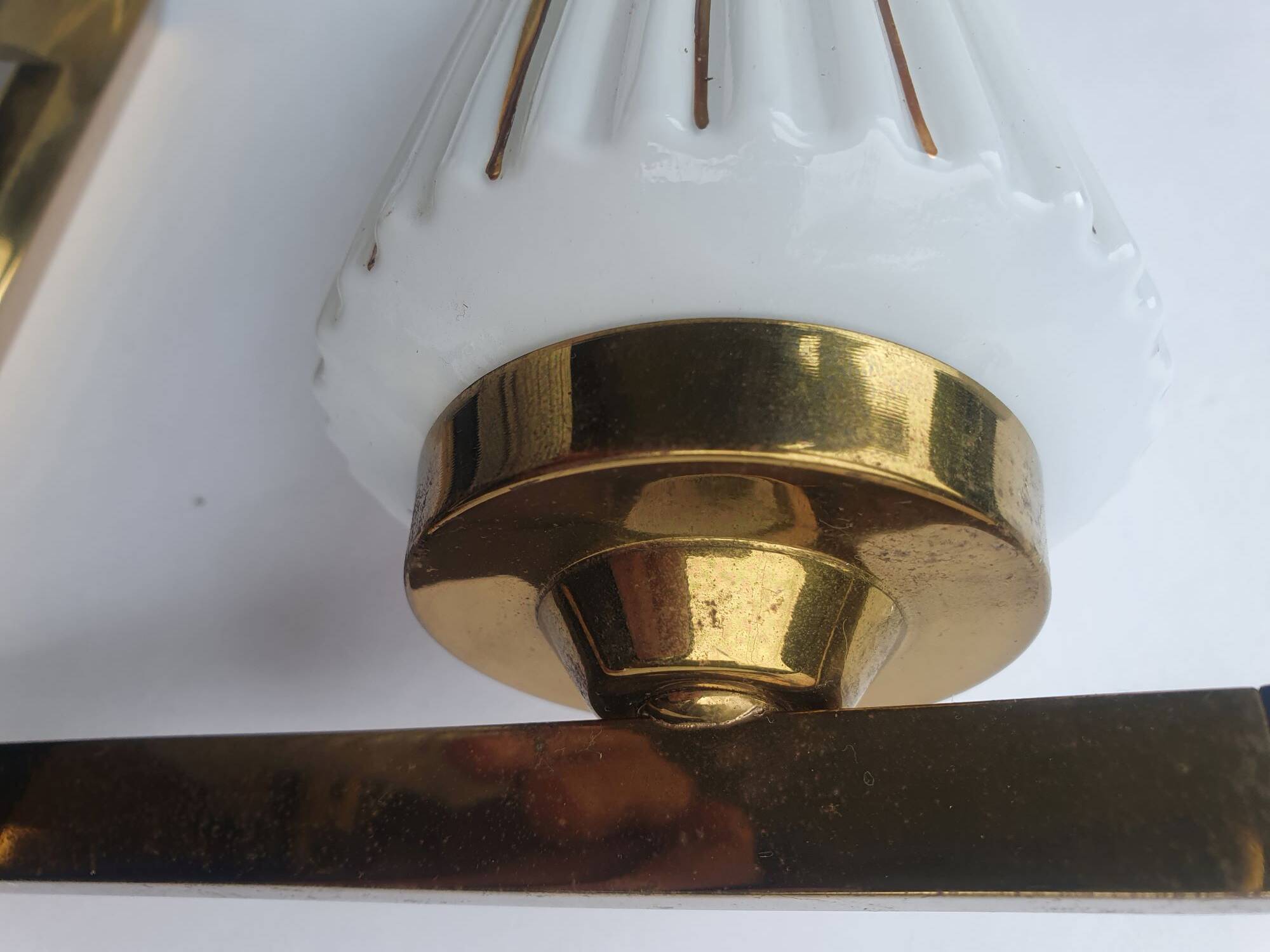 Antique gold two-light wall light