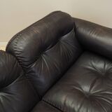 Brown leather sofa, Swiss design, 1970s, manufacture: De Sede