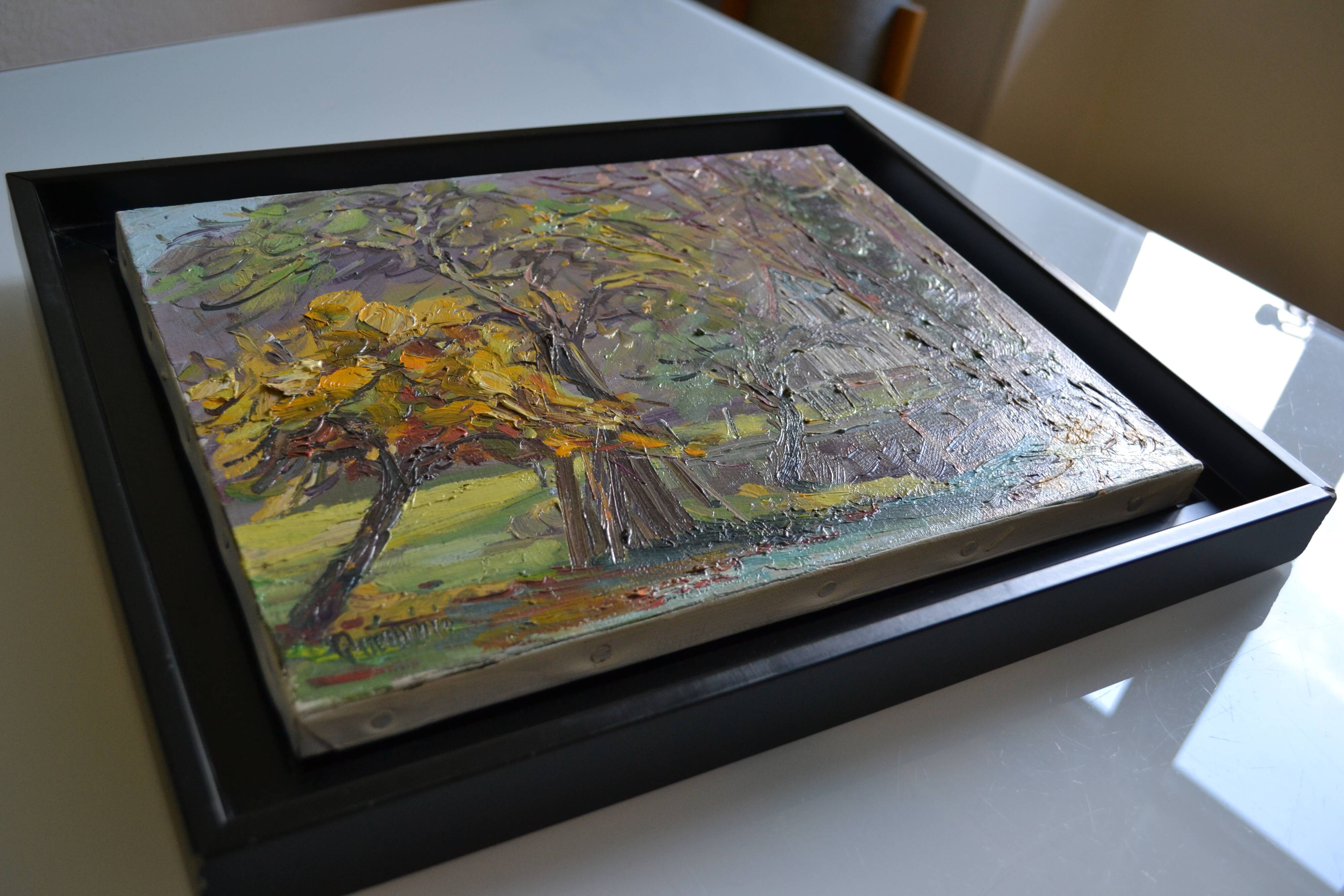 Rural landscape painting HST signed and framed
