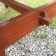 Table vintage René Gabriel pieds compas en chêne d’époque reconstruction