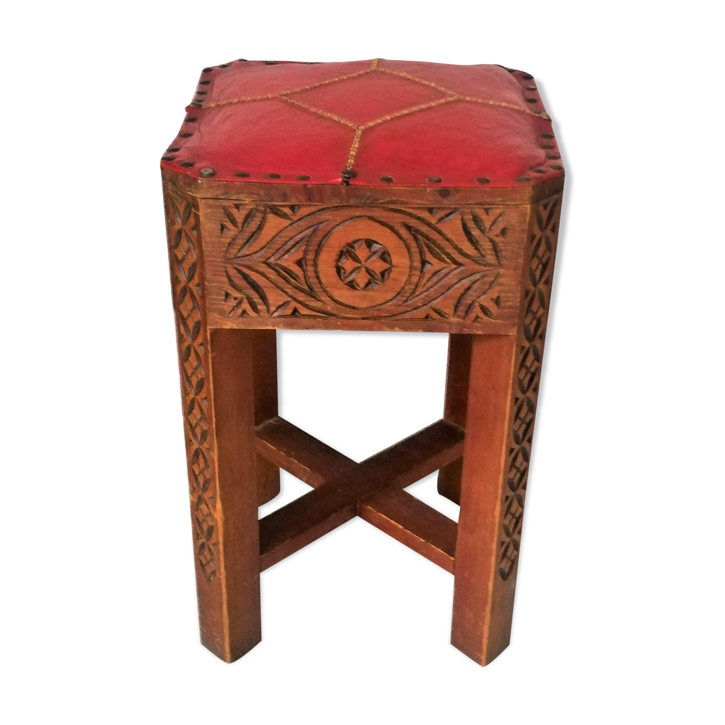 Moroccan wooden stool