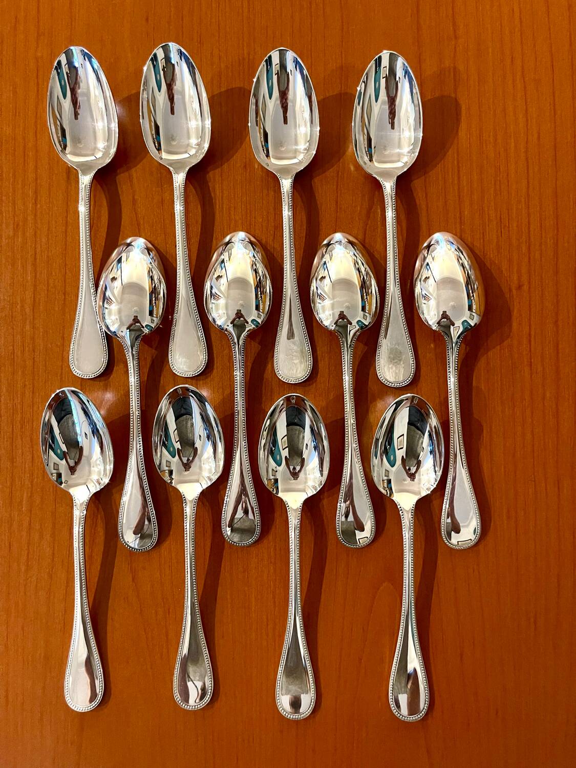 Christofle perles 12 table spoons near new condition 20.5 cm