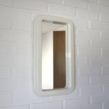 Miroir mural en plastique blanc style Space Age vintage Mid-Century Modern (MCM), Yougoslavie, années 1970