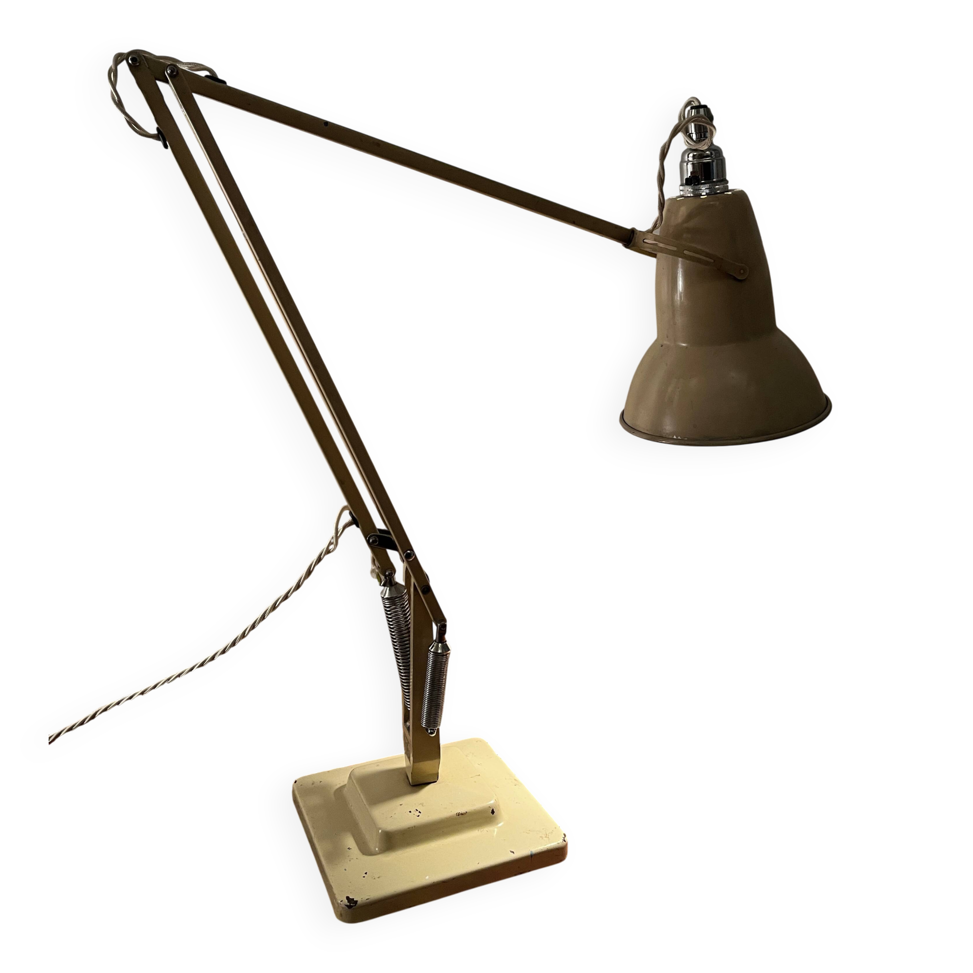 Lampe Anglepoise originale par Herbert & Sons vers 1930/40 couleur sable