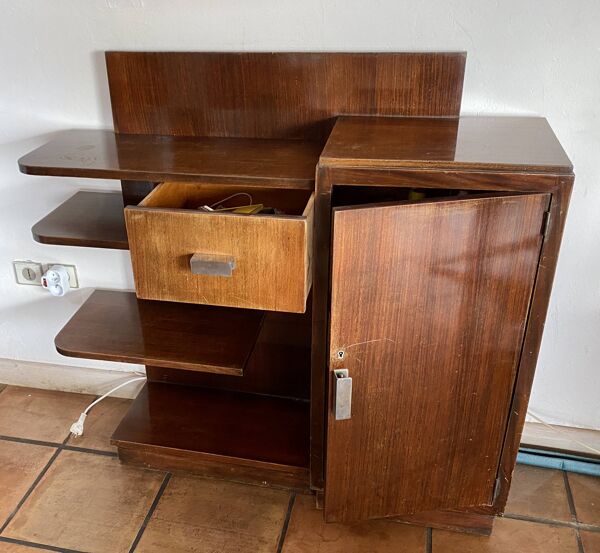 Petit meuble art deco acajou