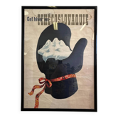 Original French travel poster / winter - Czechoslovakia / around 1940s