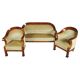Empire Upholstered and Inlaid Walnut Living Room Set, Austria, 1810s, Set of 3