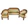 Empire Upholstered and Inlaid Walnut Living Room Set, Austria, 1810s, Set of 3