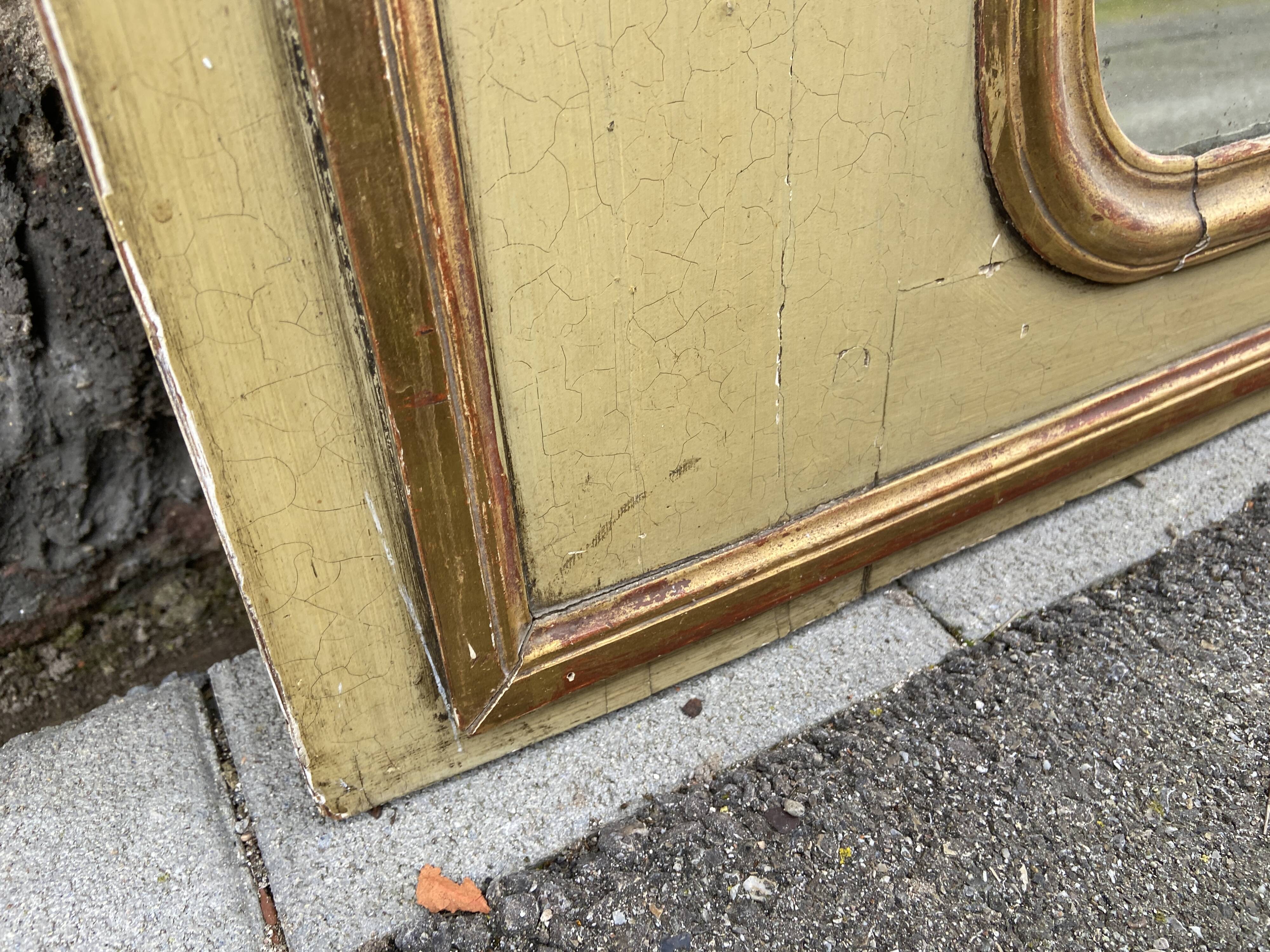 Trumeau & early 19th century painting in gilded wood.