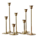Vintage scandinavian candlesticks in brass by massiv messing, 1960s, set of 7