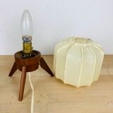 Pair of Scandinavian tripod lamps in teak 60s UFO