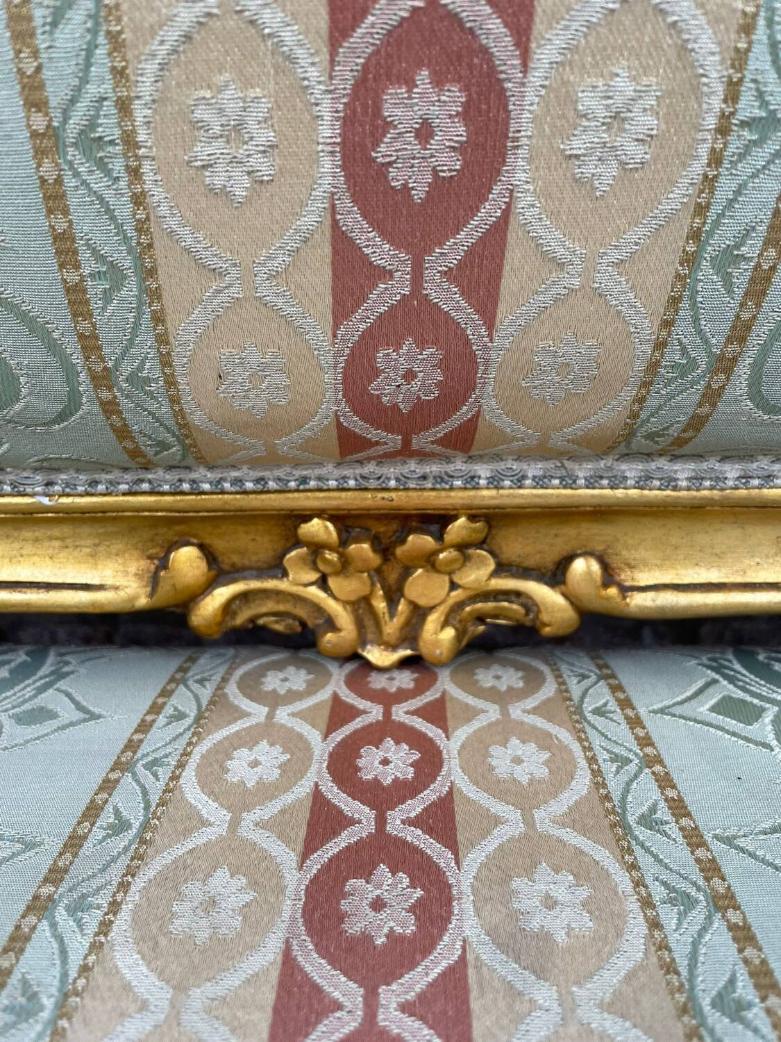 Antique Louis XV Style Gilded Sofa with Gobelin Upholstery