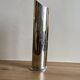 Chrome-plated pewter and brass soliflore vase representing a turbine blade