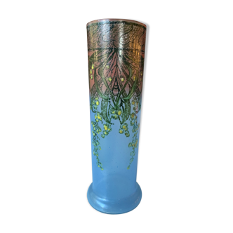 Vase art nouveau décore de mimosas signature Leg. ( Théodore LEgras )