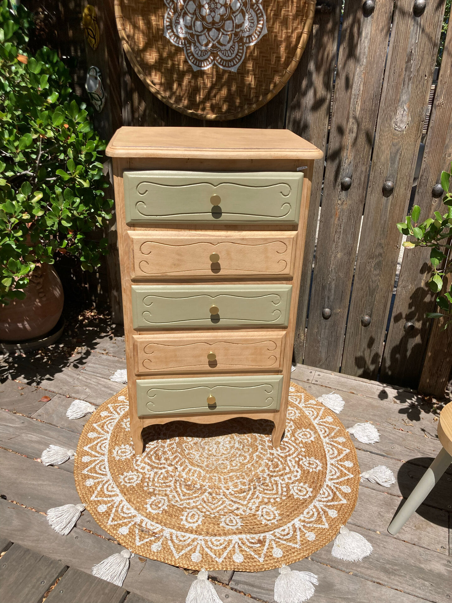 Pretty chiffonnier 💚 revamped Bohemian KHAKI chest of drawers
