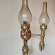 2-light wall light in brass and glass tulips