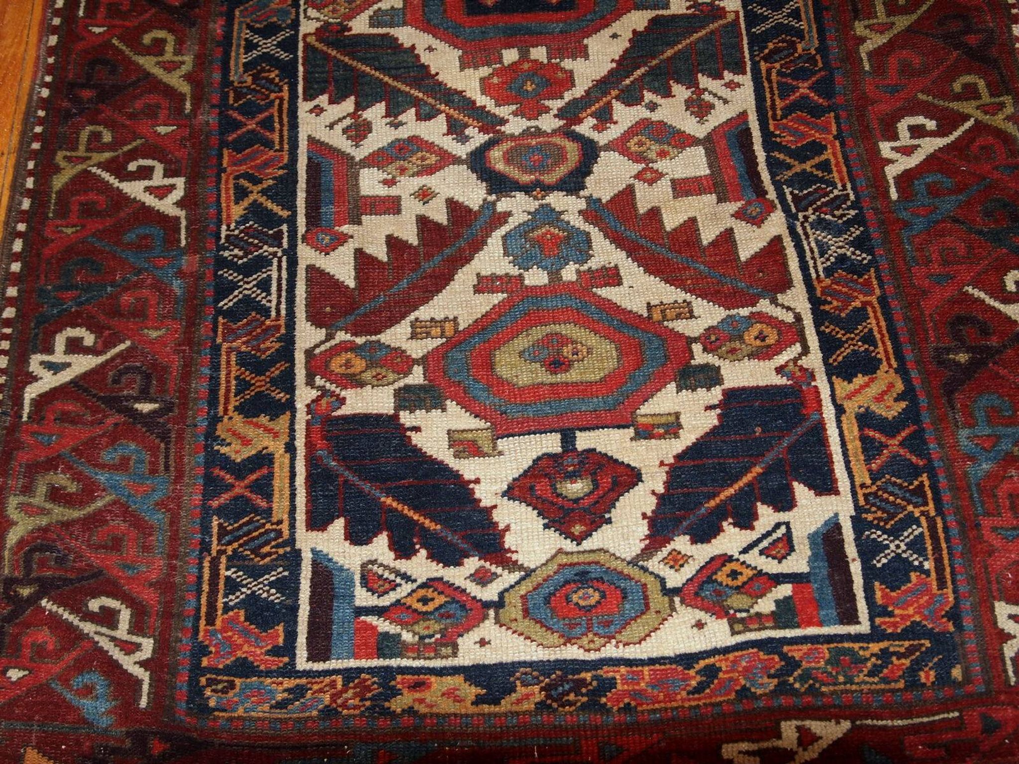 Handmade antique collectible Northwest Persian runner 4' x 14.3' (122cm x 436cm) 1840s - 1B658