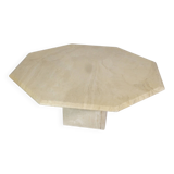 Mid-Century Travertine Coffee Table from Italy, Octagonal, 1970s Design