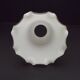 White Opaque Glass Bell Shaped Shade With Contrasting Frilled Edge