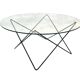 Vintage coffee table in 70s steel wire glass design
