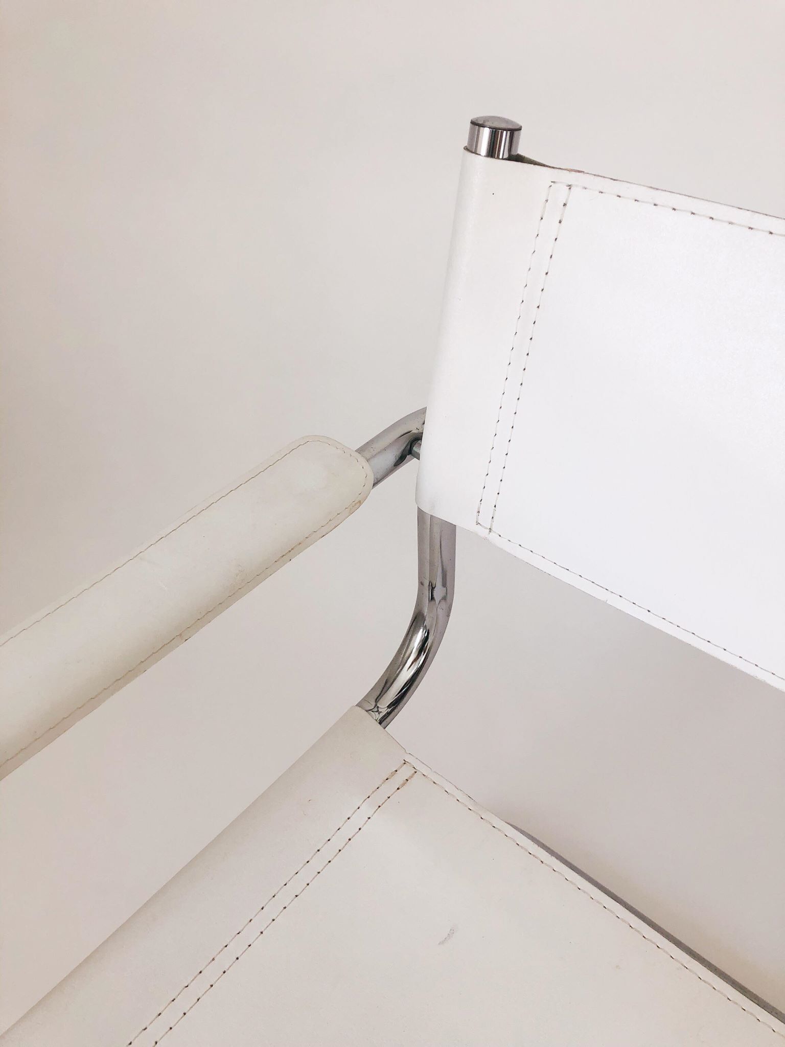 Metal and leather tubular chair